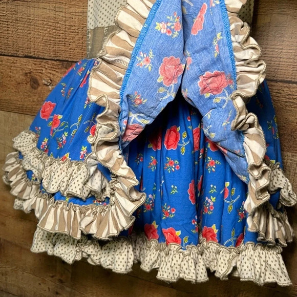 Mustard Pie Girls size 4T Sundress with Ruffle Tiered Skirt Floral Polka Dot - Picture 5 of 6